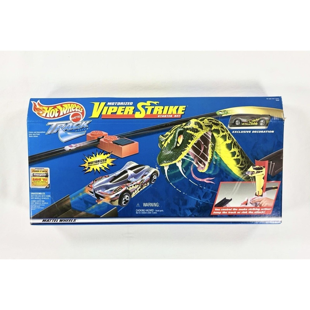 Vintage 1999 Hot Wheels Viper Strike Motorized Track Set Mattel 25497 Sealed New